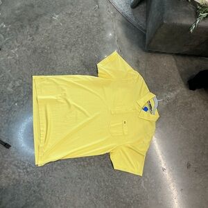 TravisMathew Yellow Performance Polo Shirt Golf Casual Pocket Men’s XL